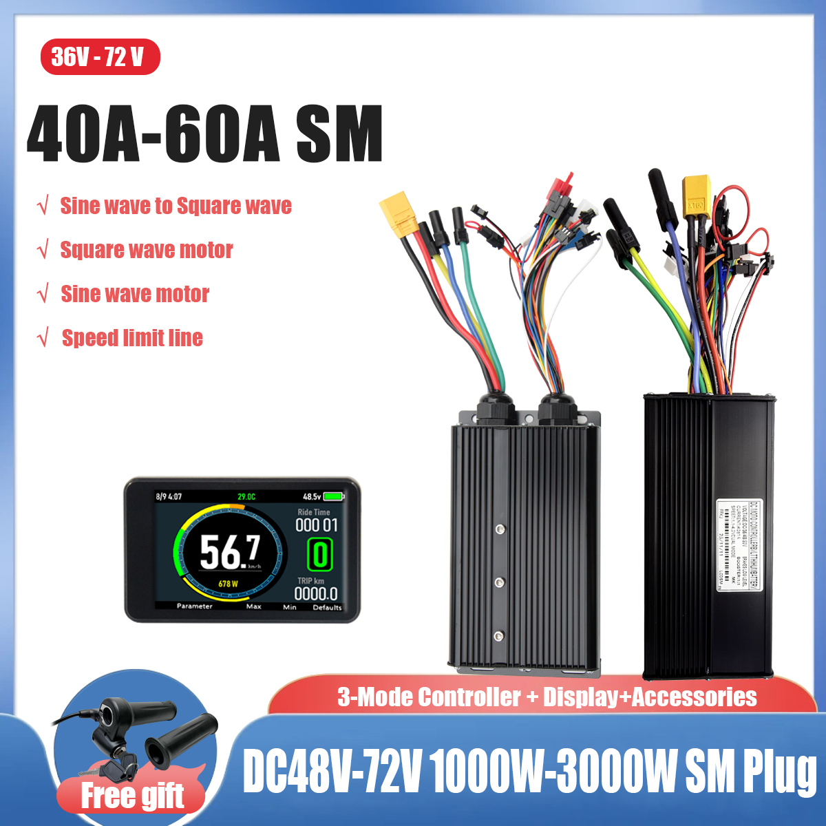 Konverter Gelombang Sinus ke G - Ebike Conversion Kit 72V 3000W ulasan dan harga